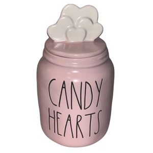 Rae Dunn Valentines Candy Hearts Pink Canister